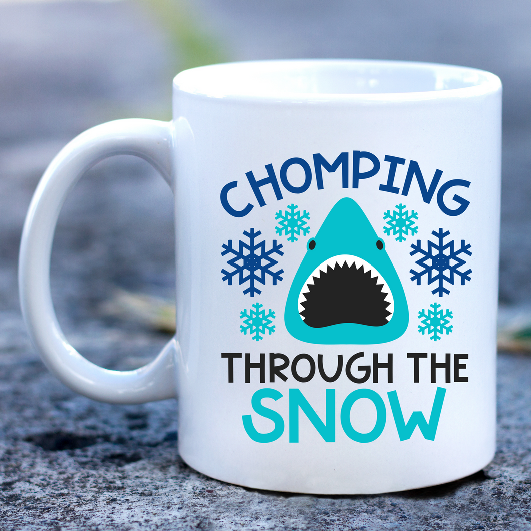 Chomping through The Snow Shark Mug
