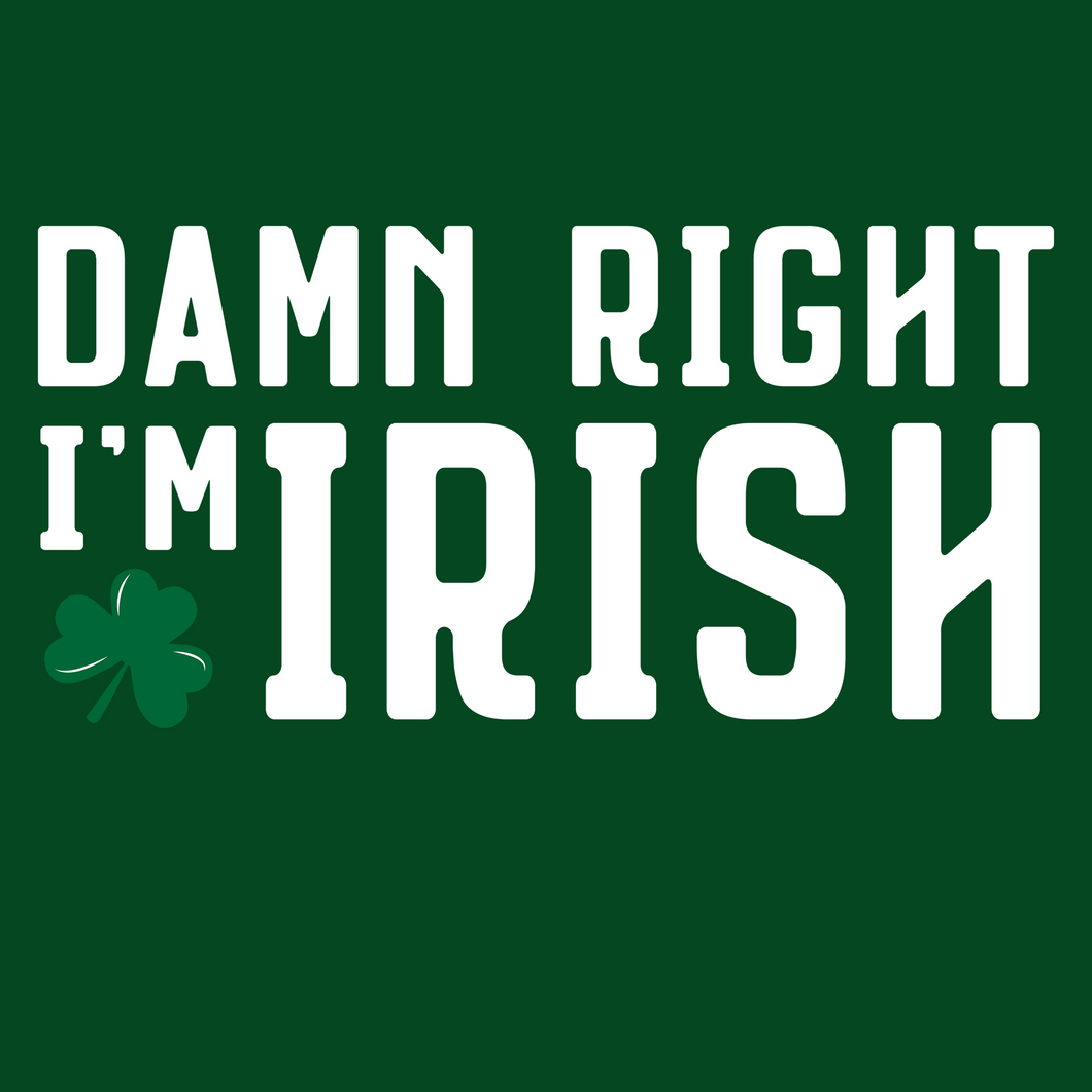 Damn Right I'm Irish T Shirt