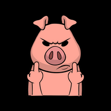 Load image into Gallery viewer, Pig Giving Finger T Shirt
