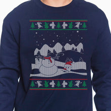 Load image into Gallery viewer, Headless Snowman Ugly Sweater Sweatshirt
