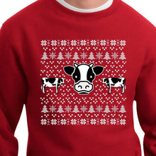 Load image into Gallery viewer, Cow Ugly Sweater Sweatshirt
