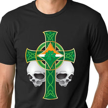 Load image into Gallery viewer, Irish Celtic Skulls Cross T Shirt
