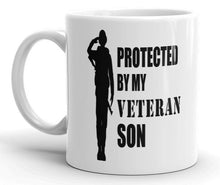 Load image into Gallery viewer, Protected by Veteran Son Mug - Military Mom Gift
