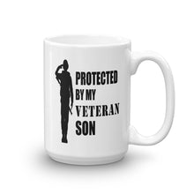Load image into Gallery viewer, Protected by Veteran Son Mug - Military Mom Gift
