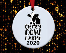 Load image into Gallery viewer, Cow Ornament - Crazy Cow Lady
