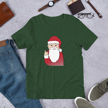 Load image into Gallery viewer, Naughty Santa Giving Finger T Shirt
